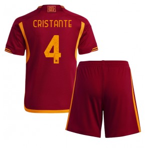 AS Roma Bryan Cristante #4 Replica Home Stadium Kit for Kids 2023-24 Short Sleeve (+ pants)